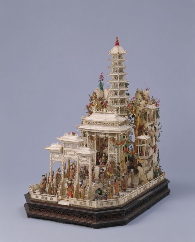 图片[1]-Ivory carved immortal birthday tower-China Archive